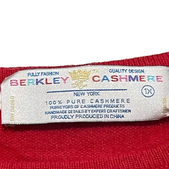 Berkley Long Sleeve Sweater Red Cashmere Women Size 1X New with Tags Gorgeous - Picture 5 of 7